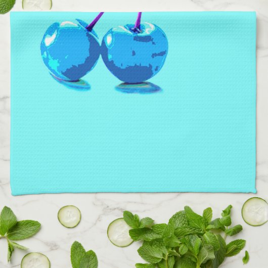 Vibrant lichtblauwe kersen theedoek (Gevouwen)