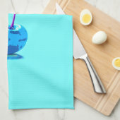 Vibrant lichtblauwe kersen theedoek (Quarter Fold)