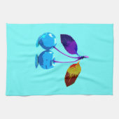 Vibrant lichtblauwe kersen theedoek (Horizontaal)