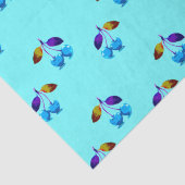 Vibrant lichtblauwe kersen tissuepapier (Detail)