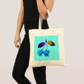 Vibrant lichtblauwe kersen tote bag (Voorkant (product))