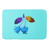 Vibrant Light Blue Cherries Badmat (Voorkant)