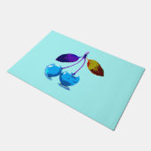 Vibrant Light Blue Cherries Pop Art Deurmat (Schuin)