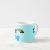 Vibrant Light Blue Cherries Pop Art Espresso Kop (Voorkant rechts)