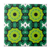 Vibrant Lime Green Black en White Geometric Patter Tegeltje (Voorkant)