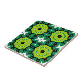 Vibrant Lime Green Black en White Geometric Patter Tegeltje (Zijkant)