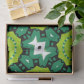 Vibrant Lime Green Black en White Geometric Patter Tissuepapier (Geschenk)