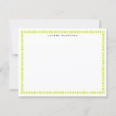 Vibrant Lime Hand Painted Striped Frame Note Card Kaart (Voorkant)