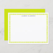 Vibrant Lime Hand Painted Striped Frame Note Card Kaart (Voorkant / Achterkant)