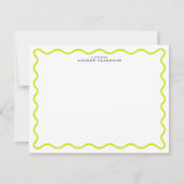 Vibrant Lime Wavy Frame Note Card Kaart (Voorkant)
