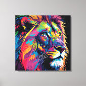 Vibrant lion painting canvas afdruk (Voorkant)