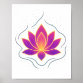 Vibrant Lotus Flower Yoga Wall Art Poster (Voorkant)