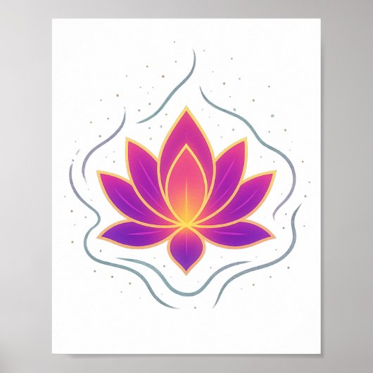 Vibrant Lotus Flower Yoga Wall Art Poster (Voorkant)