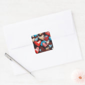 Vibrant Love Collage Vierkante Sticker (Envelop)