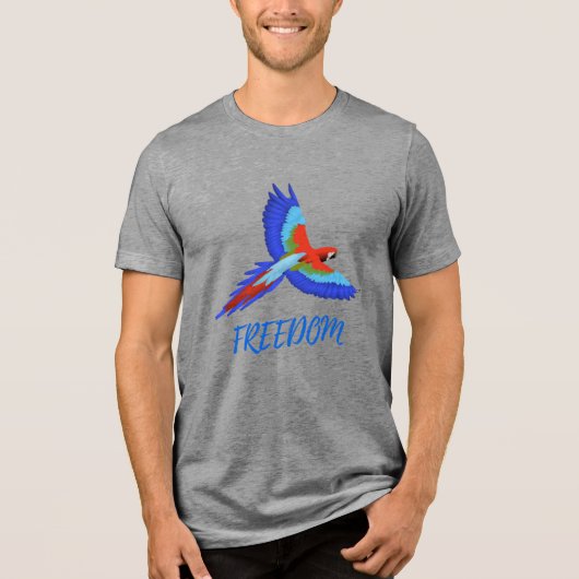 Vibrant Macaw Parrot Freedom Tri-blend T-Shirt (Voorkant)