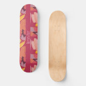 Vibrant Magenta en Gold Abstract Persoonlijk Skateboard (Voorkant)