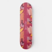 Vibrant Magenta en Gold Abstract Persoonlijk Skateboard (Voorkant)