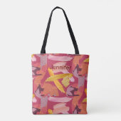 Vibrant Magenta en Gold Abstract Tote Bag (Achterkant)