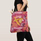 Vibrant Magenta en Gold Abstract Tote Bag (Dichtbij)