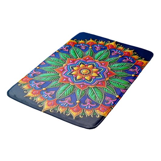 Vibrant Mandala Artistry Badmat (Gekanteld)