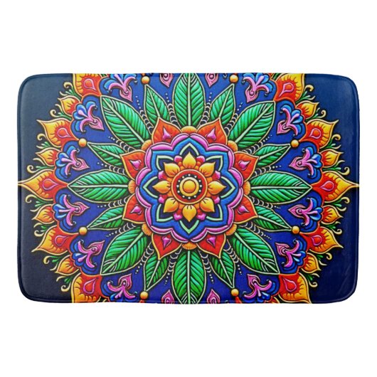 Vibrant Mandala Artistry Badmat (Voorkant)