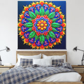 Vibrant Mandala Artistry Canvas Afdruk (Insitu (Slaapkamer))
