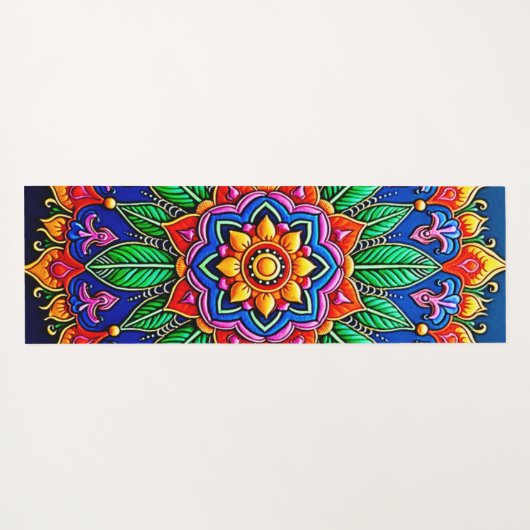 Vibrant Mandala Artistry Yogamat (Achterkant (horizontaal))
