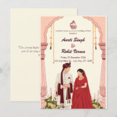 Vibrant Mandala & Gold Foil Desi Wedding Card Kaart (Voorkant / Achterkant)