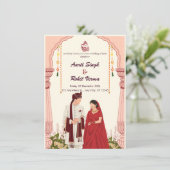 Vibrant Mandala & Gold Foil Desi Wedding Card Kaart (Staand voorkant)