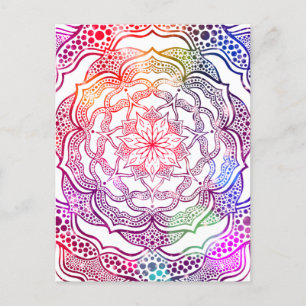 Vibrant Mandala kleurrijk Roze Stijlvol legant Briefkaart
