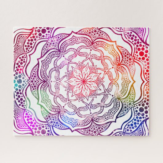 Vibrant Mandala kleurrijk Roze Stijlvol legant Legpuzzel (Horizontaal)