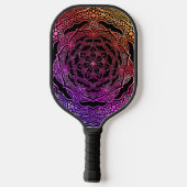 Vibrant Mandala Sacred Geometry Aangepast monogram Pickleball Paddle (Achterkant)