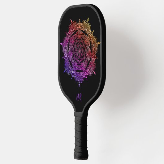 Vibrant Mandala Sacred Geometry Aangepast monogram Pickleball Paddle (Links)