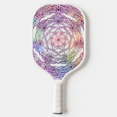 Vibrant Mandala Sacred Geometry Aangepast monogram Pickleball Paddle (Achterkant)