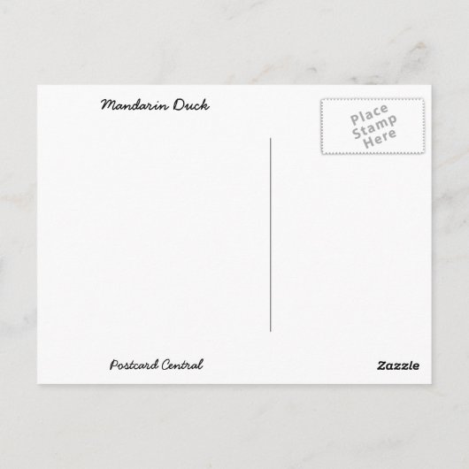 Vibrant Mandarin Duck Briefkaart (Achterkant)