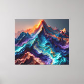 Vibrant Marble Mountains – Abstract 3D Canvas Wall Afdruk (Voorkant)