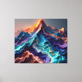 Vibrant Marble Mountains – Abstract 3D Canvas Wall Afdruk