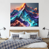 Vibrant Marble Mountains – Abstract 3D Canvas Wall Afdruk (Insitu (Slaapkamer))