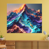 Vibrant Marble Mountains – Abstract 3D Canvas Wall Afdruk (Insitu (Woonkamer))