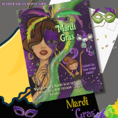Vibrant Mardi Gras Masquerade Postcard Feestdagenkaart