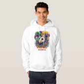 Vibrant Mardi Gras possum in jester mask and beads Hoodie (Voorkant volledig)
