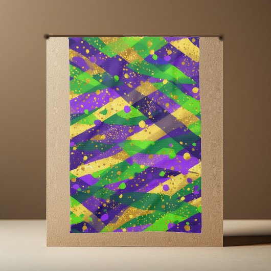 Vibrant Mardi Gras Purple Green Gold Cool Stripes  Theedoek