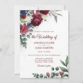 Vibrant Marsala, Blush Pink, Navy Floral Kaart (Voorkant)