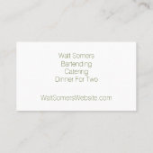 Vibrant Martini Olives Bartender Business Card Visitekaartje (Achterkant)