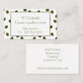 Vibrant Martini Olives Bartender Business Card Visitekaartje (Voorkant / Achterkant)