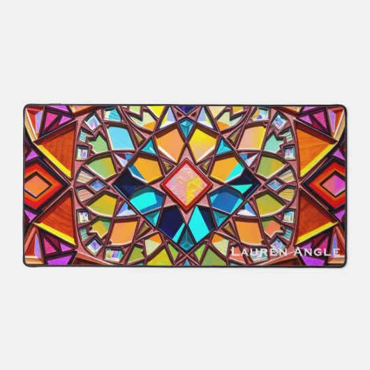 Vibrant Maximalist Mirror Pattern Bureaumat (Voorkant)