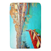 Vibrant Mediterranean Port Life Design Badmat (Voorkant Verticaal)