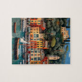 Vibrant Mediterranean Seaside Village Puzzle Legpuzzel (Horizontaal)