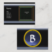 VIBRANT MEMORY MONOGRAM-blauw Visitekaartje (Voorkant / Achterkant)