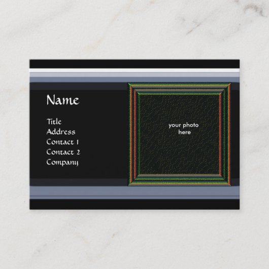 VIBRANT MEMORY MONOGRAM geel zwart wit Visitekaartje (Voorkant)